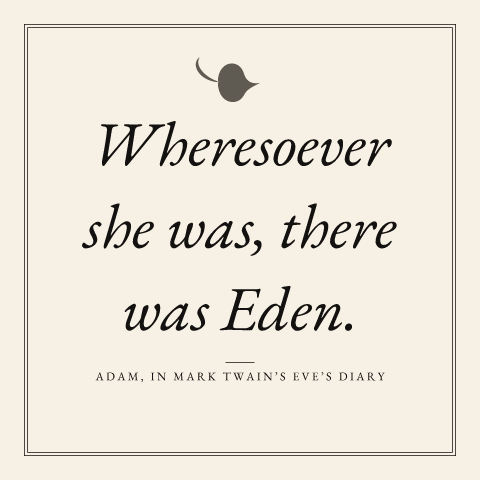 “Wheresoever she was, there was Eden.” as a book page, an epigraph poster
